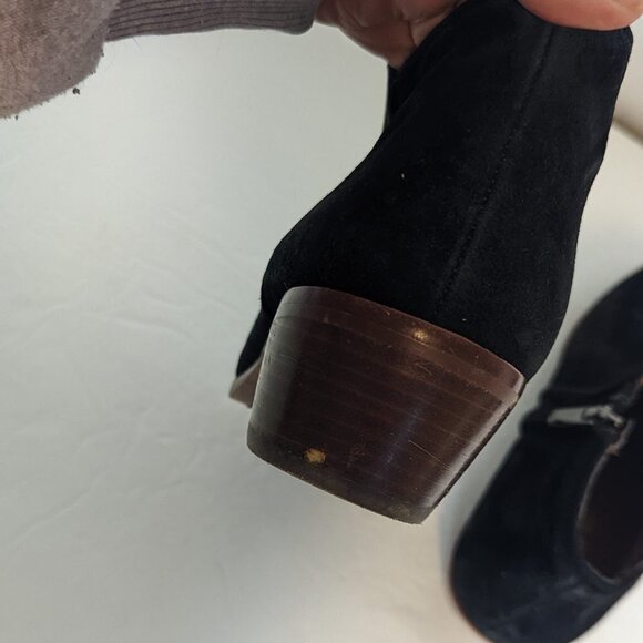 Sam Edelman Western Petty Suede Boot Black Leather Boho Stagecoach 7.5 - Picture 7 of 11